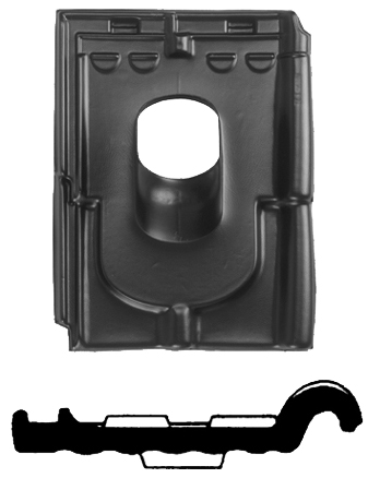 Ubbink Tuile du Nord Stormpan 44 166mm 25-45 gr 4 pans zw