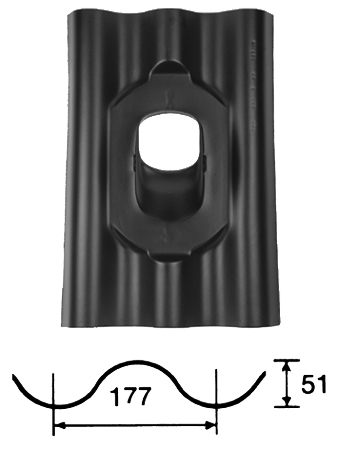 Ubbink Pan Eternit 177x51mm 166mm 5-25 gr. golfplaat