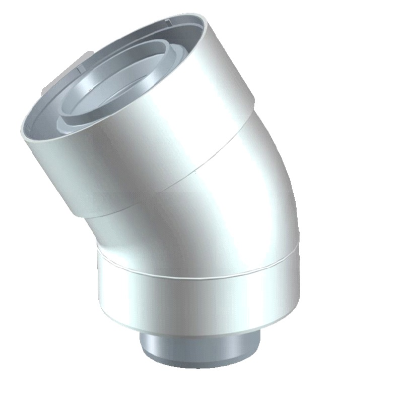Ubbink UbiFit Bocht 30gr. Klemband Conc PP/KS 60/100 wit