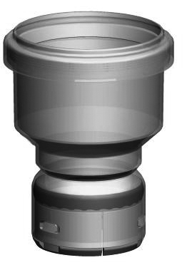 Ubbink Rolux T120 PP 60 koppelstuk 50 flex naar 80 mm mof