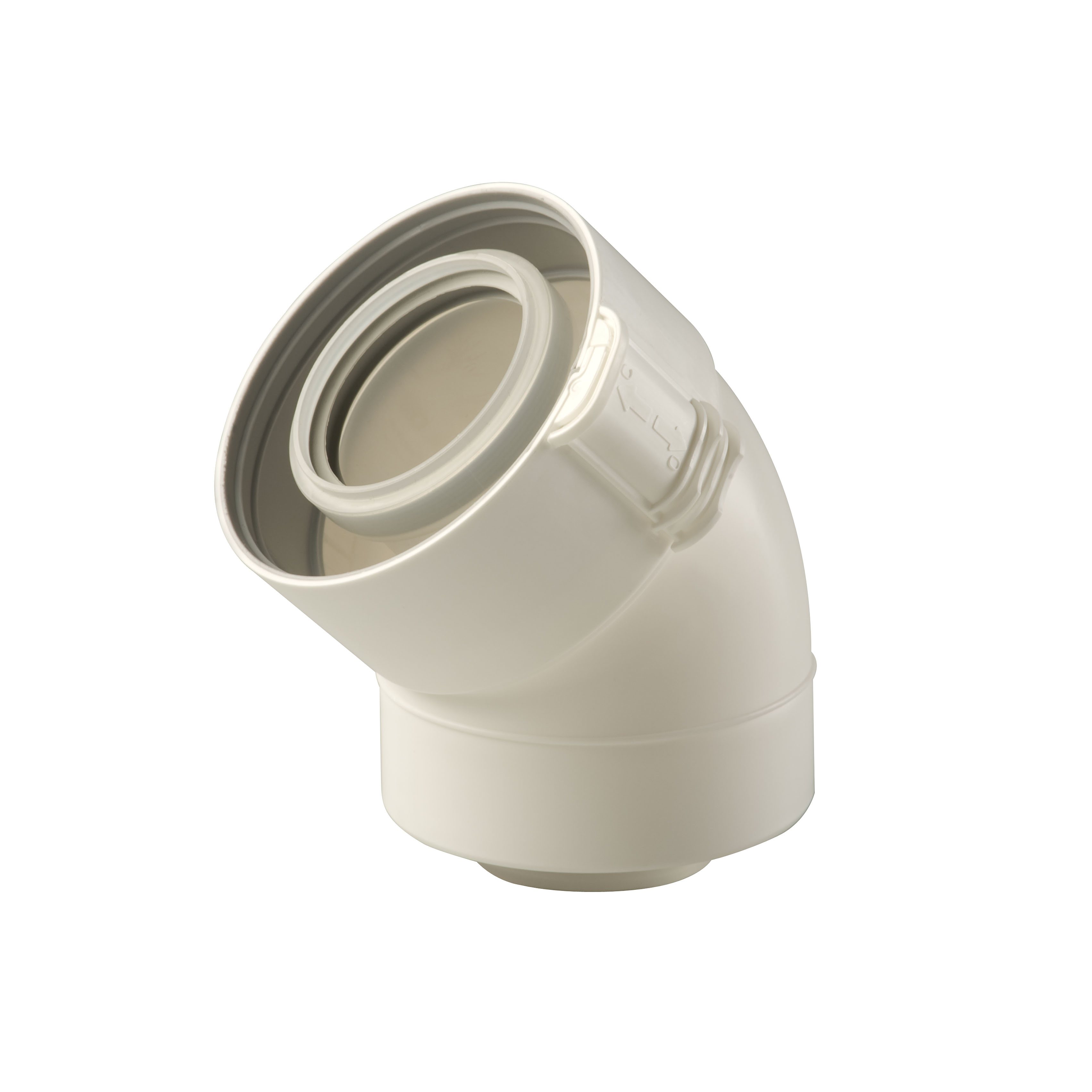 Ubbink UbiFit Bocht 45gr. Klemband Conc PP/KS 80/125 wit
