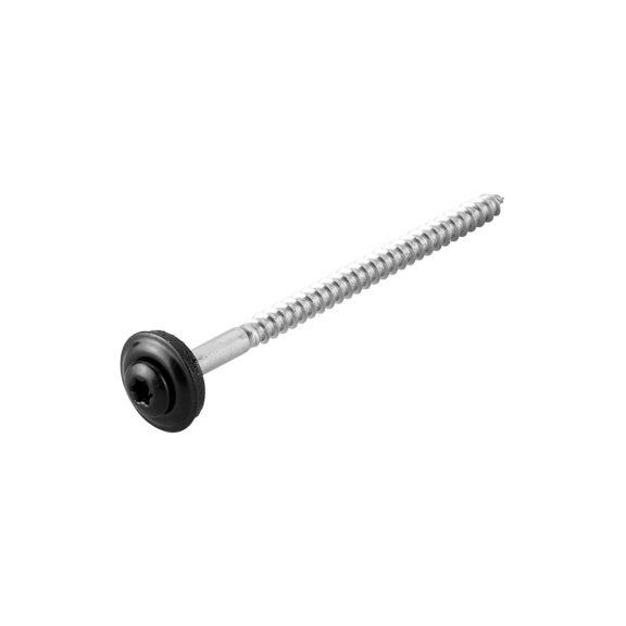 Klokschroef rvs torx 4,5 x 80 mm met rvs neopreenring zwart