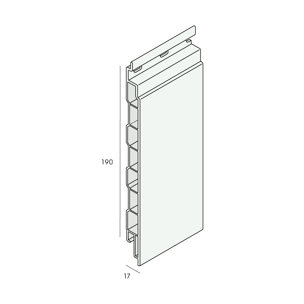 Heering Keralit sponndeel 190mm snowwh pure mat 6000mm