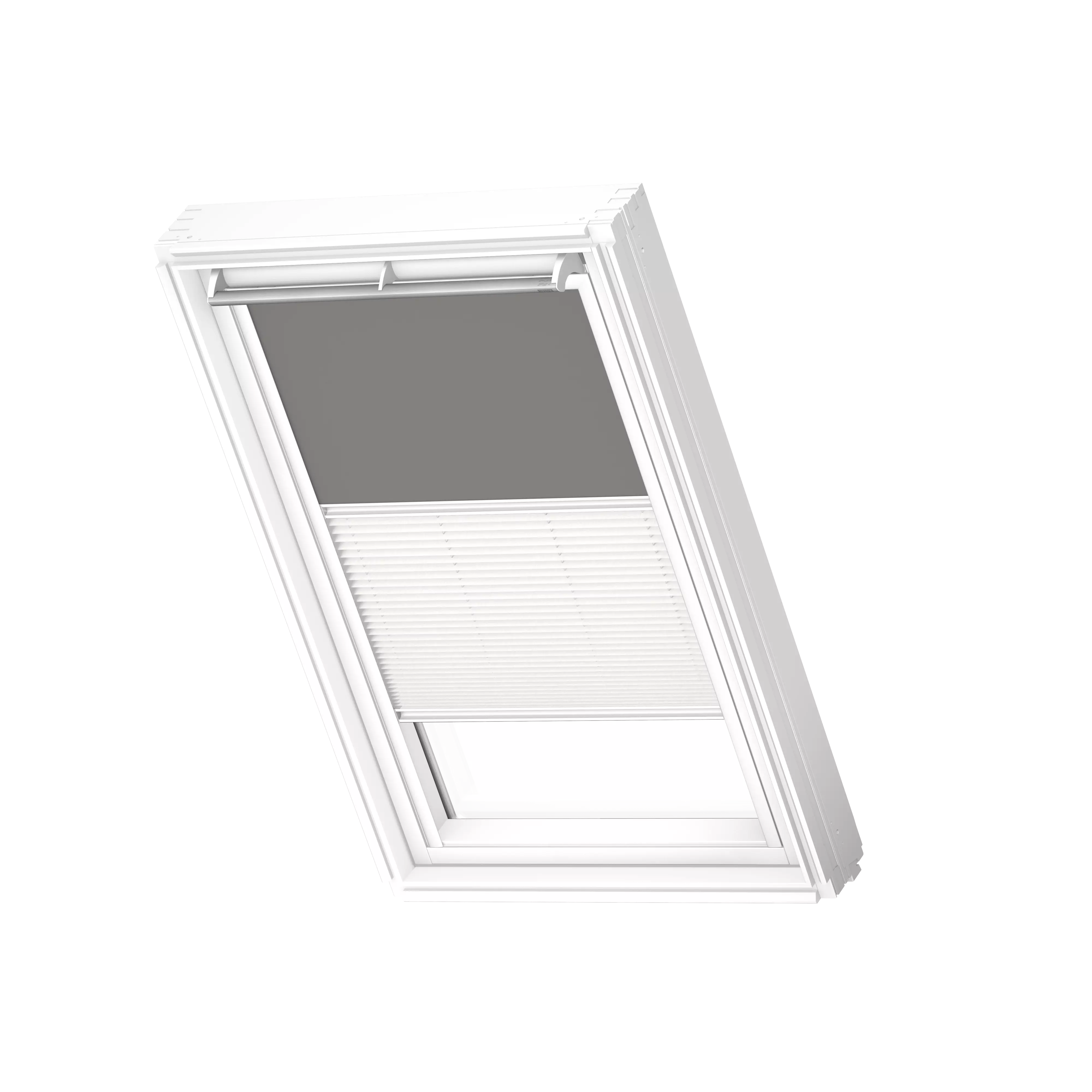 Verduisterend rol + plissegordijn, Grey/Whi DFD PK10 0705SWL