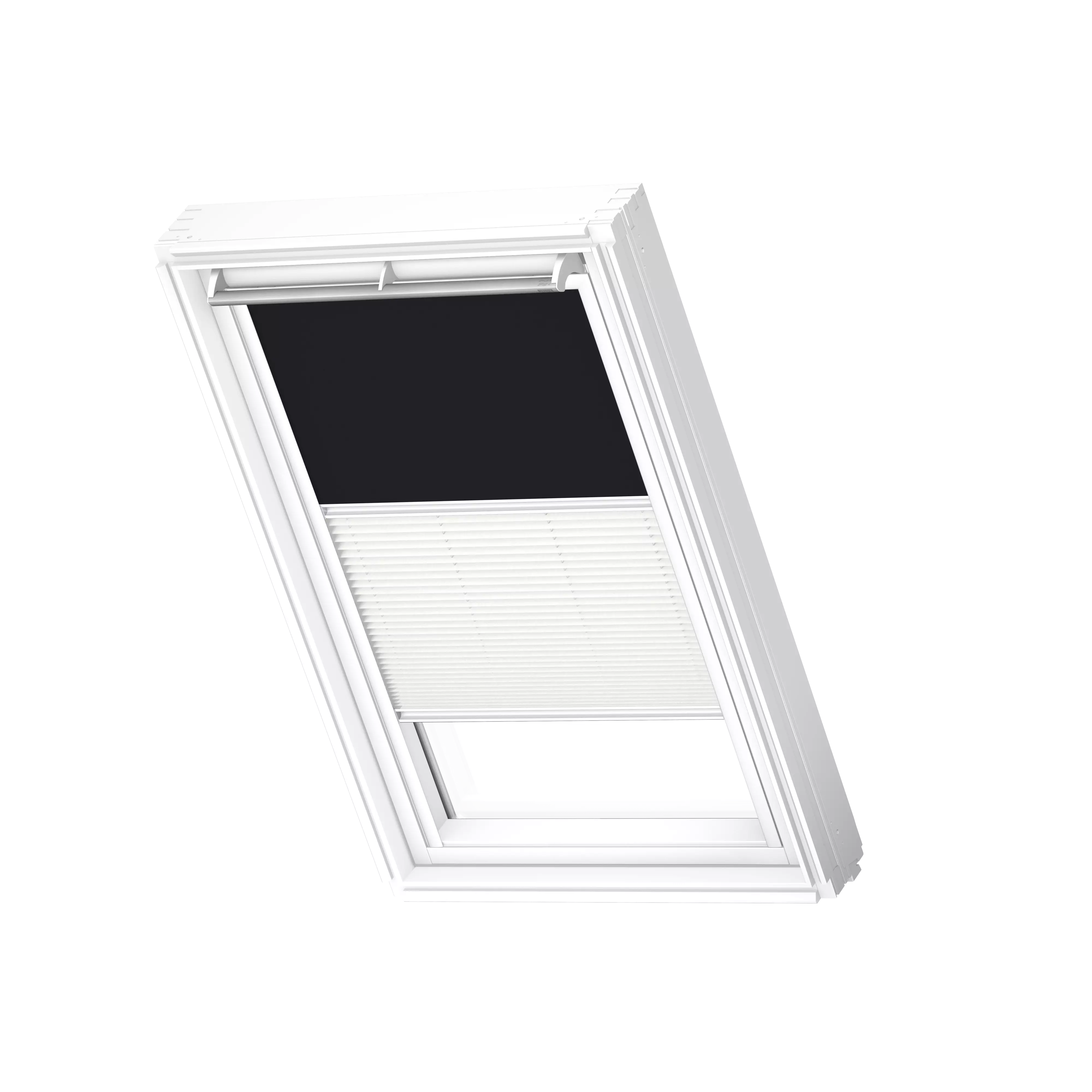 Verduisterend rol + plissegordijn, Black/Wh DFD MK04 3009SWL