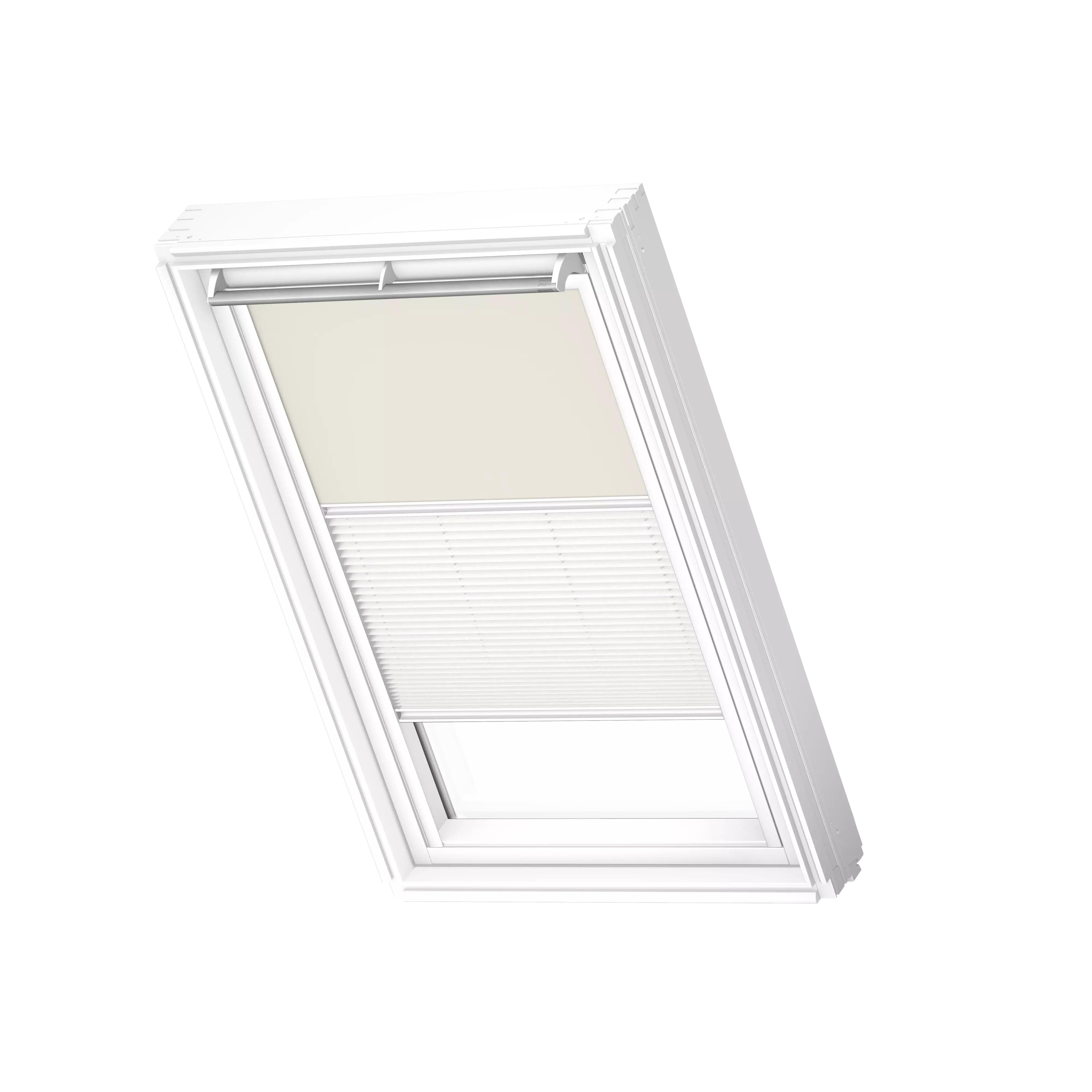 Verduisterend rol + plissegordijn, Beige/Wh DFD UK10 1085SWL