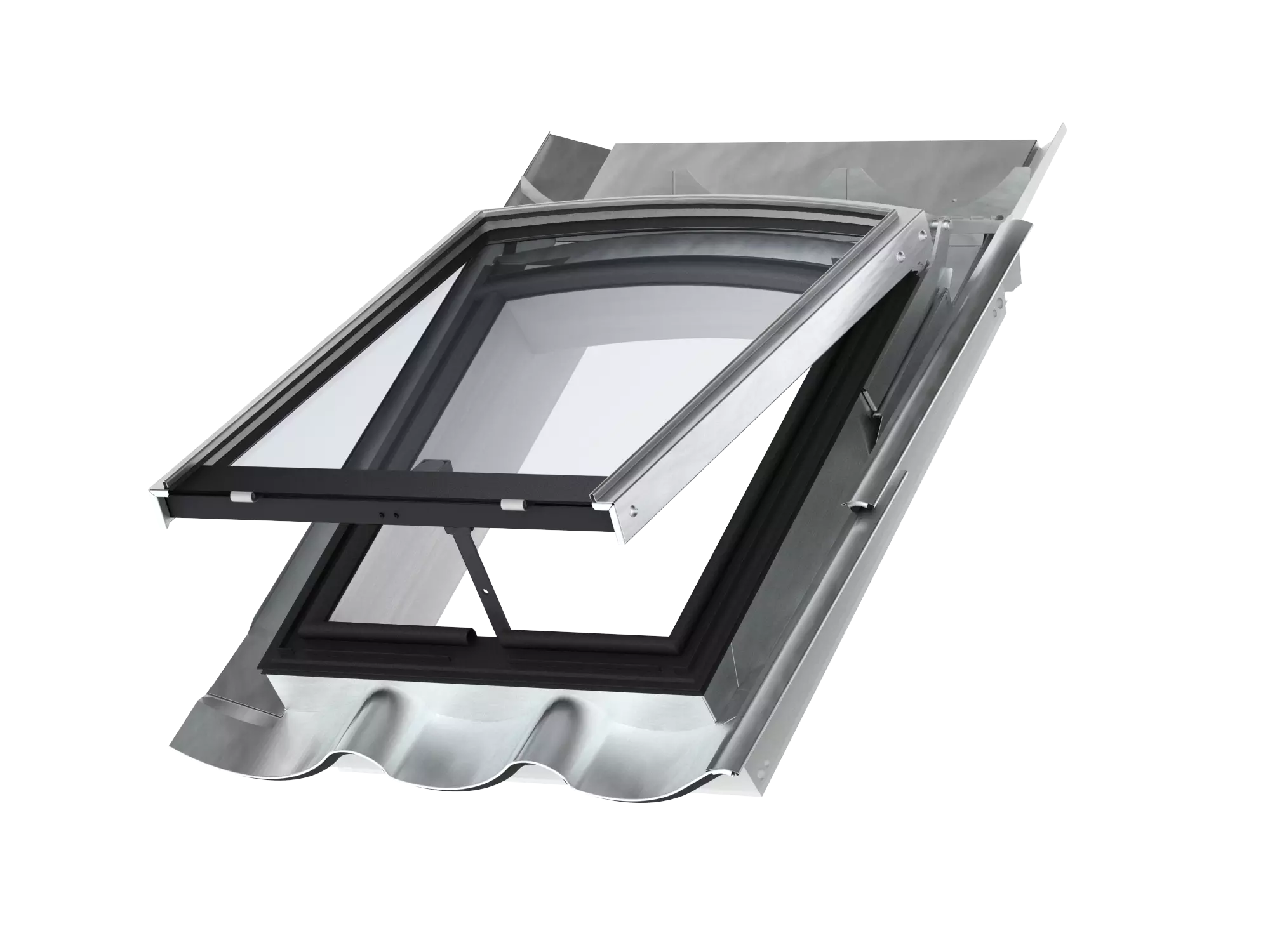 Dakraam klassiek 9 pans, wit, koper GVR 3K3 2159PS 80x50 cm