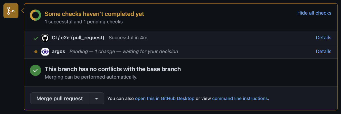 GitHub check status