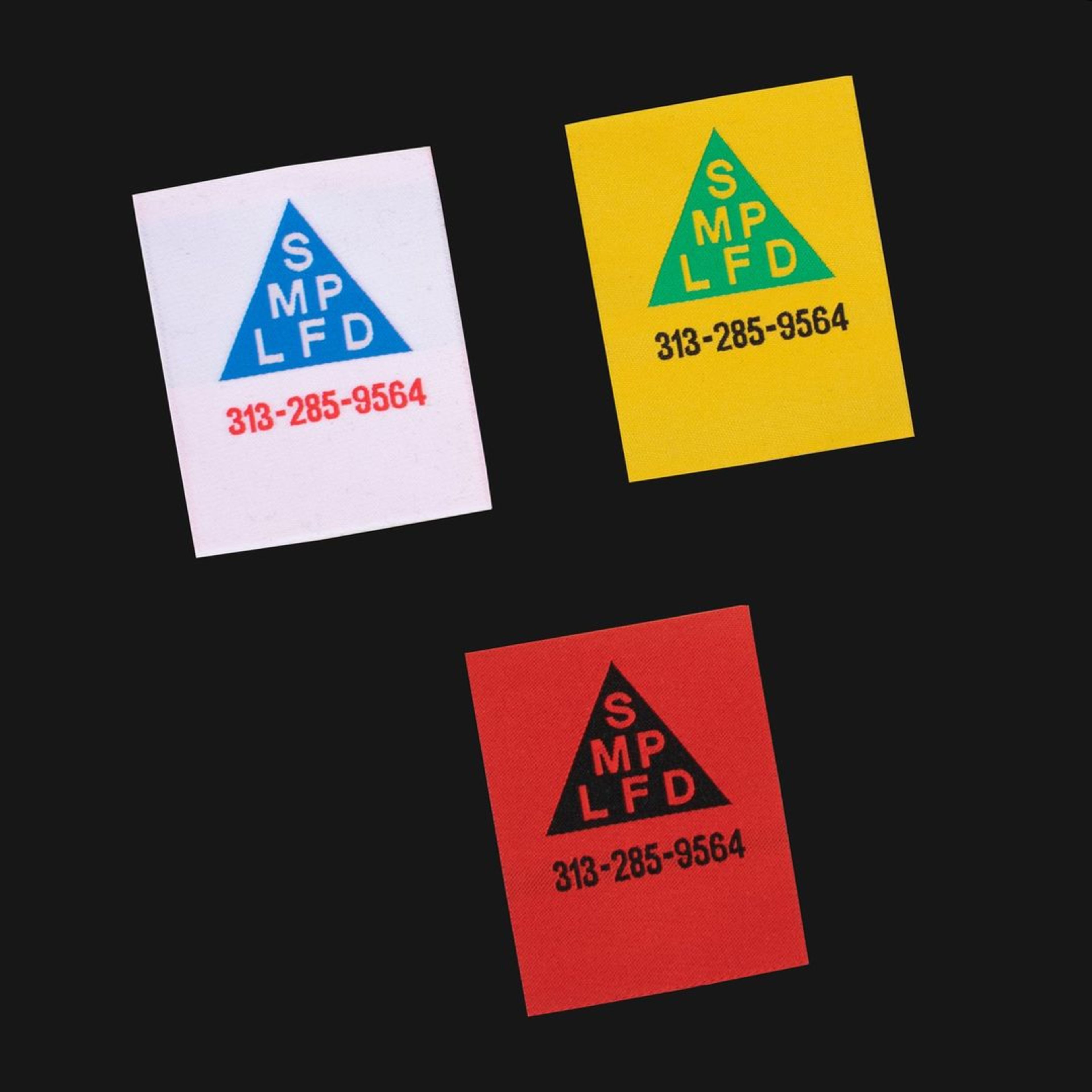 Custom woven labels for hats, beanies, and other garments.