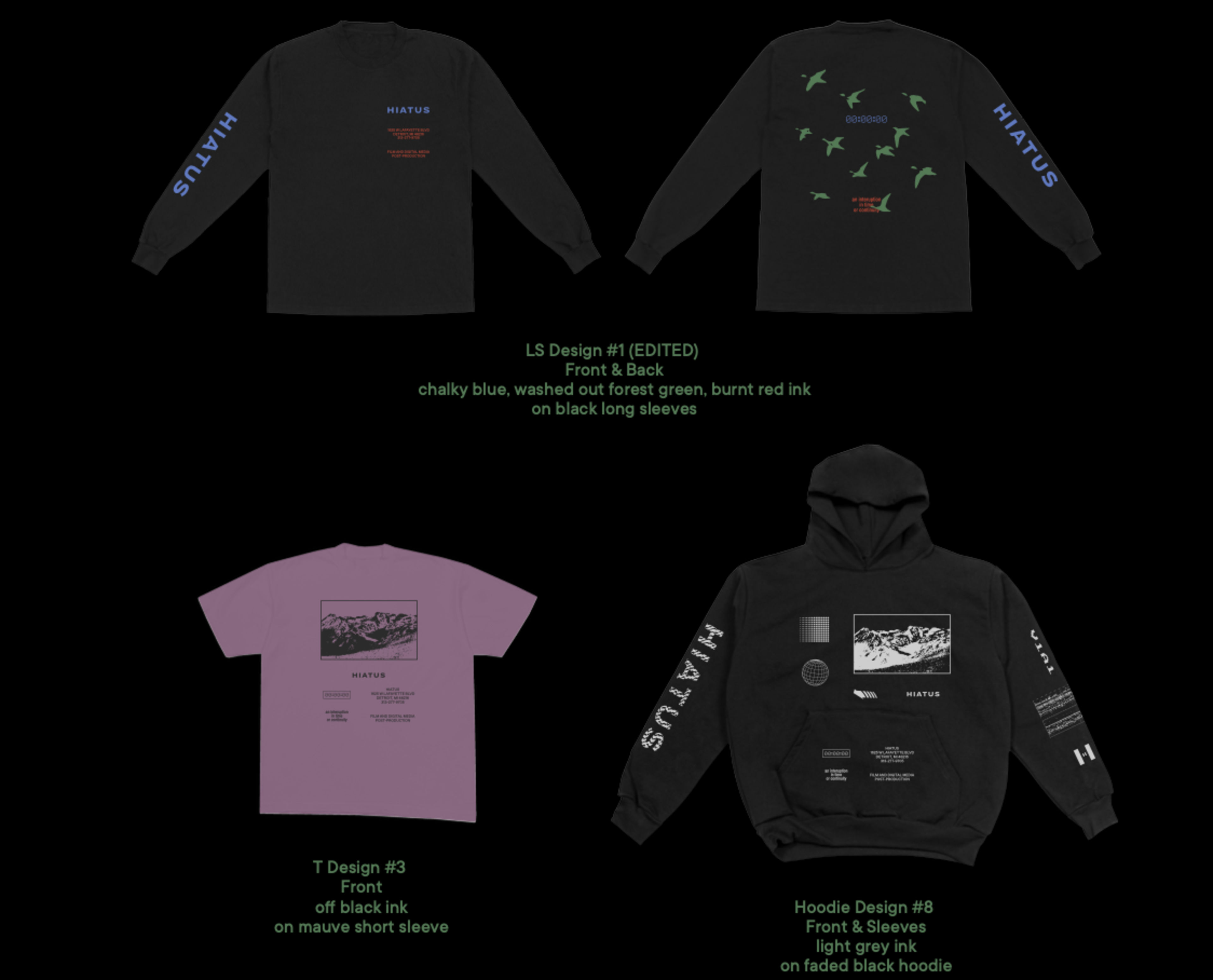 Custom merchandise design for Hiatus Post