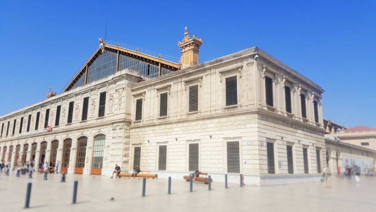 Marseille St Charles station viewed from the terrace, a great area in which to wait for a train