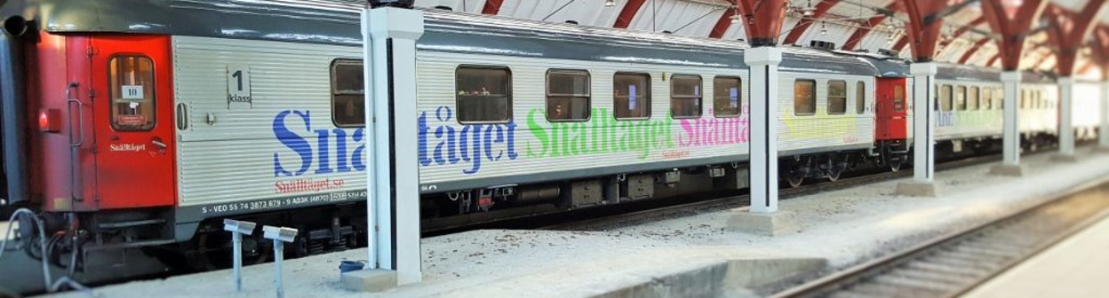 A Snälltåget train at Malmo C station