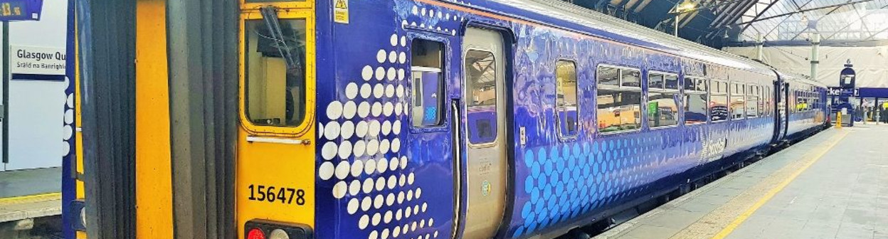 A ScotRail Sprinter train has arrived in Glasgow