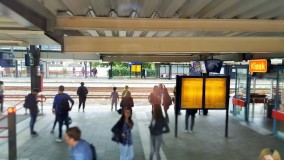 Waiting for trains at Gouda station