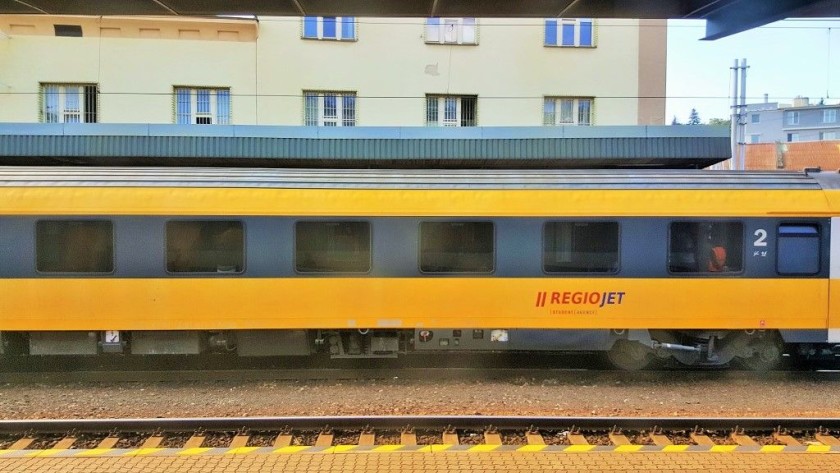 Exterior of a Regiojet train