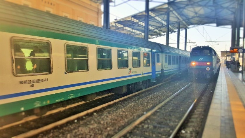 Two of the older type of trains used for RV services