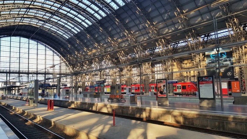 One of the four train sheds that span the tracks