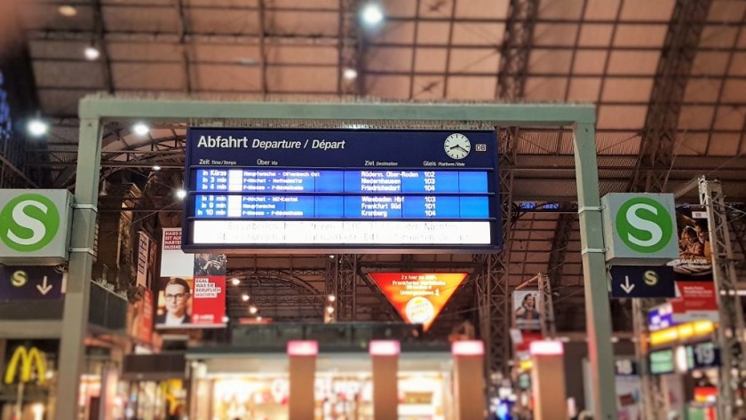 The S-Bahn departures are show above the entrance down to the part of the station they use