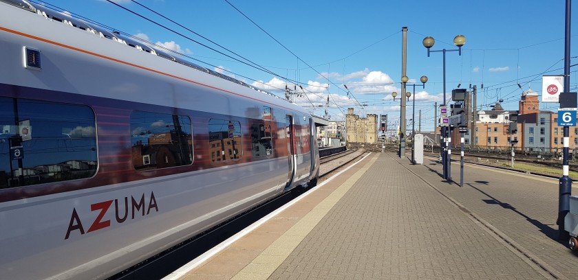 The castle in the distance is just to the north of the station.