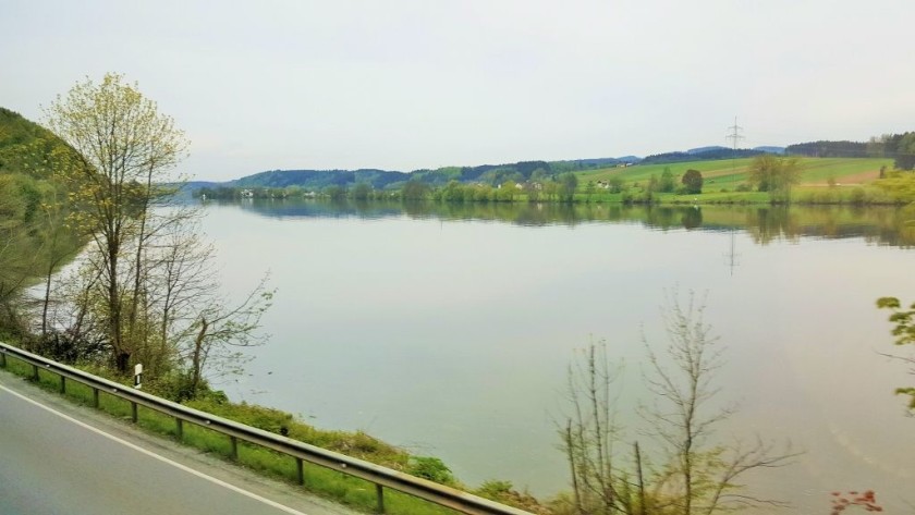 The trains run beside The Danube between Regensburg and Passaue