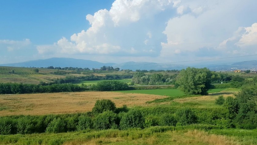 A typical view when travelling on the Rome to Naples high speed line