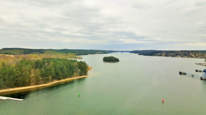 Crossing the bridge at Södertälje.