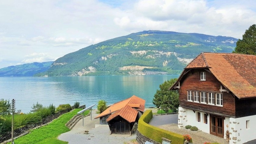 Passing through a village on the lake