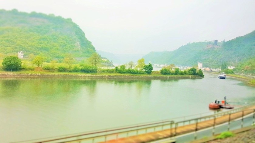 Heading north on the east bank of The Rhine Valley on a grey day