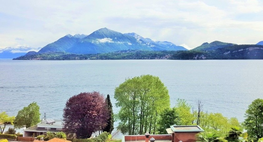 Lake Maggiore on the left north of Stresa