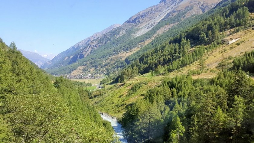 Heading south from Zermatt looking towards Tasch