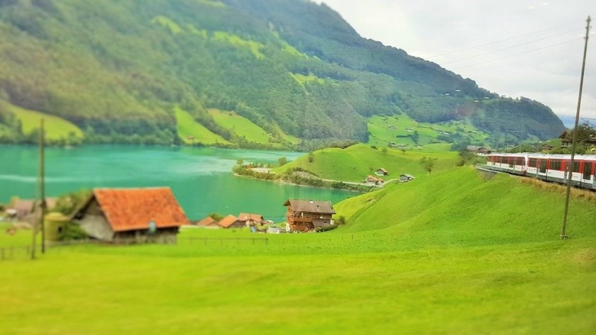 Looking back as the train nears Lungern