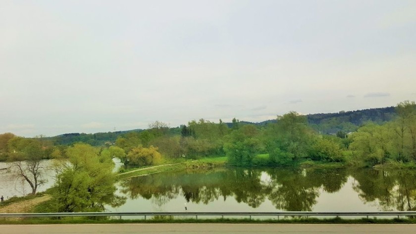 The river Danube comes into view after Regensburg