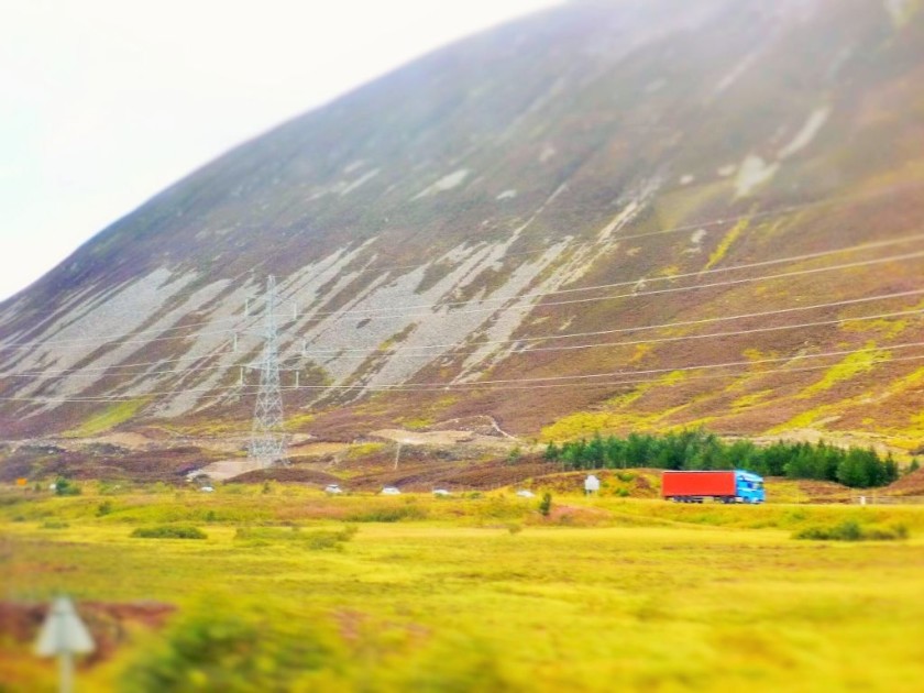 The Highland Main Line shares the Pass of Drumochter with the A9 road