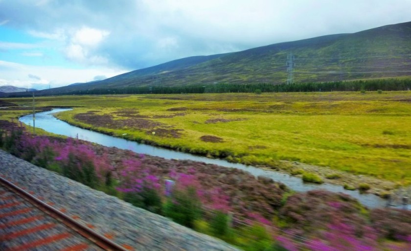 North of Blair Athol the railway follows the River Garry through the Pass of Drumochter