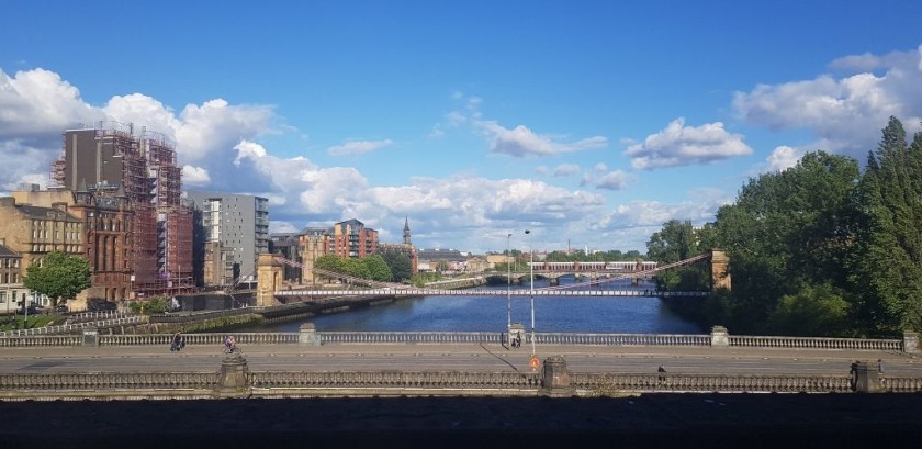 The journey begins with a flourish with a crossing of The River Clyde