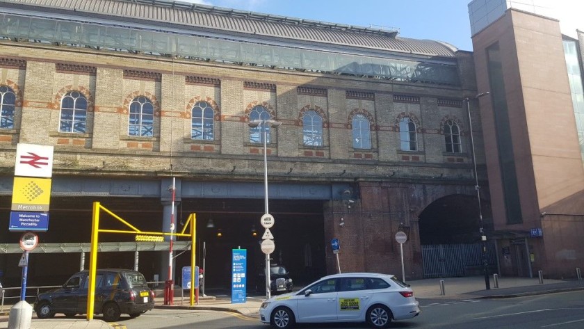 The elevator in the tower on the right is a short-cut from the taxi rank