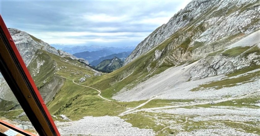 The other worldly views as the train nears the summit of Mt Pilatus