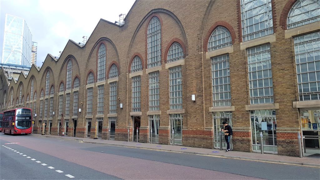 The bus stops above platform 1 at Liverpool Street station