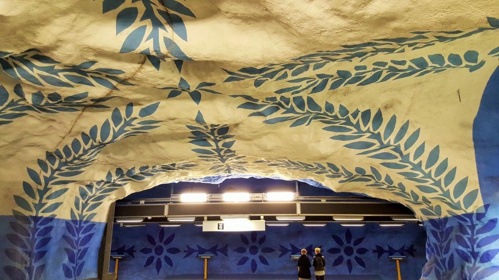 The Blue Line metro station at Stockholm Centraal