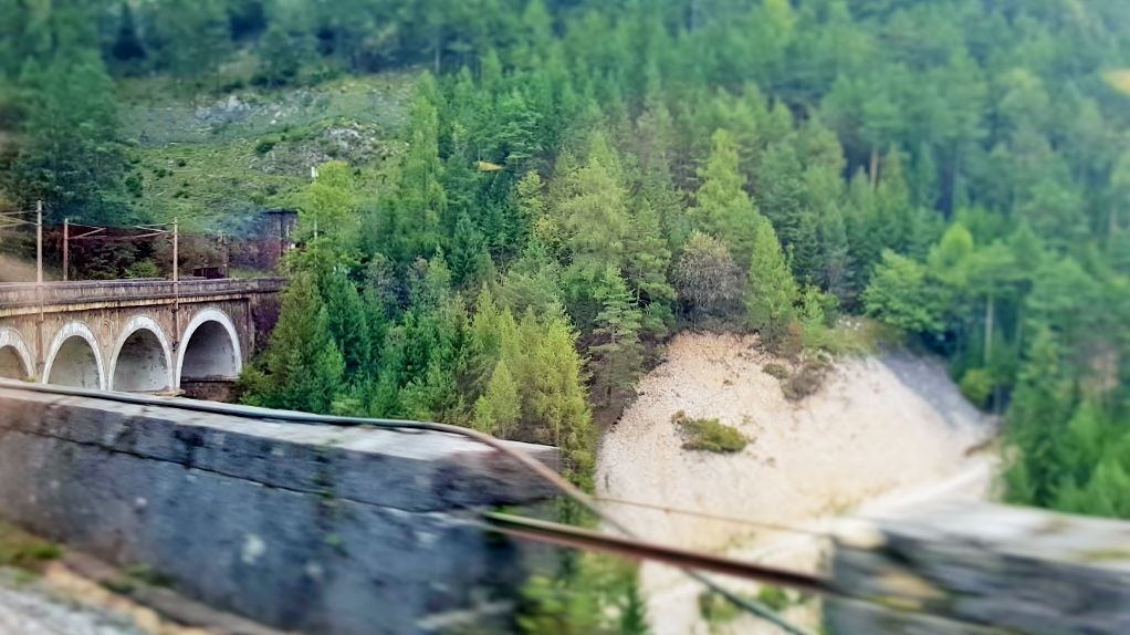 Travelling over the Semmering Pass by train