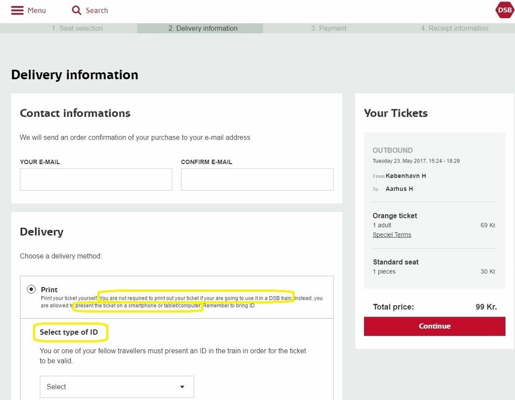 How To Book Tickets on the DSB site ShowMeTheJourney
