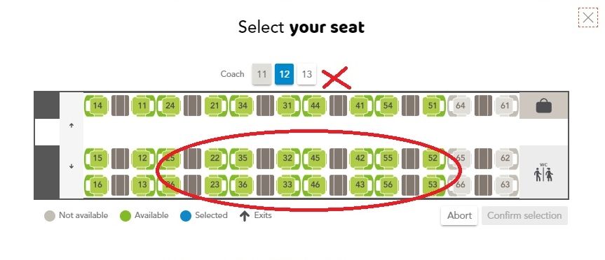 TGV Atlantique seating plan