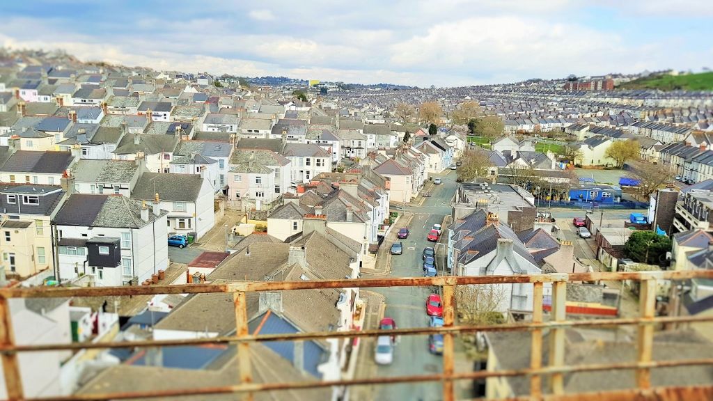 Plymouth from the London to Cornwall train