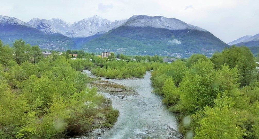 South of The Simplon Tunnel on a on the train from Milan to Geneva