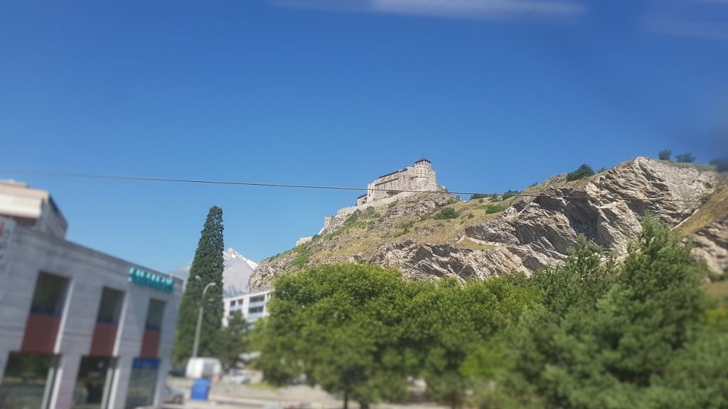 Leaving Sion on a train from Milan to Geneva