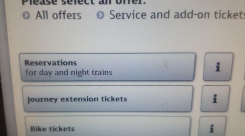 How to book Eurail and InterRail reservations when using a ticket machine at a German station