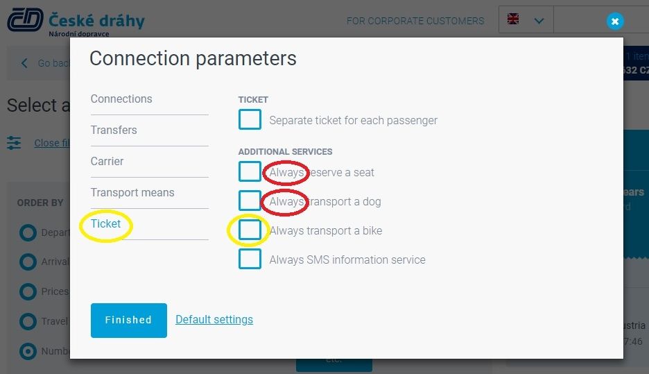Specific ticket types on CD