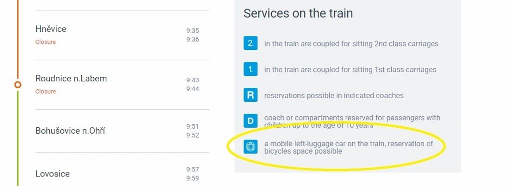 How to take a bike on board a train in The Czech Republic