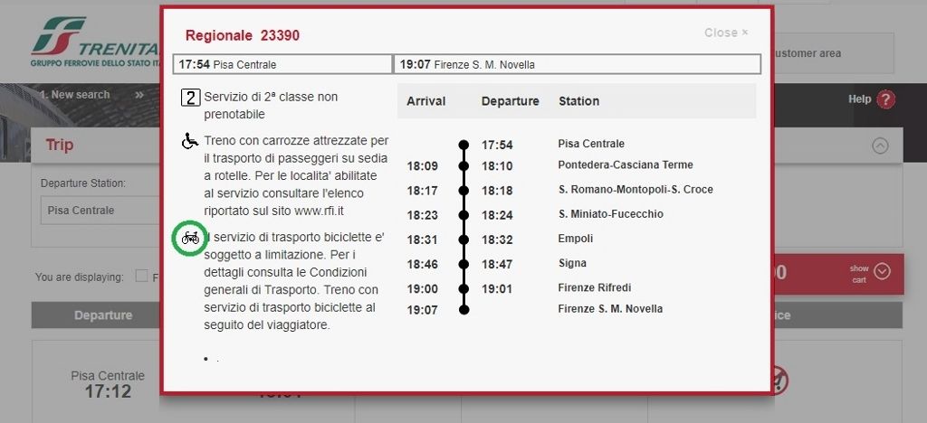 Can I take a bike on a train in Italy