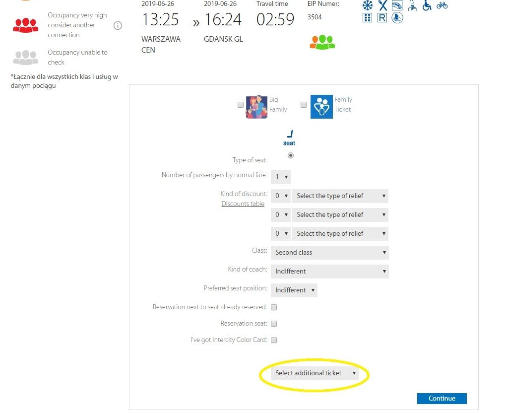 Booking bike tickets for express trains in Poland